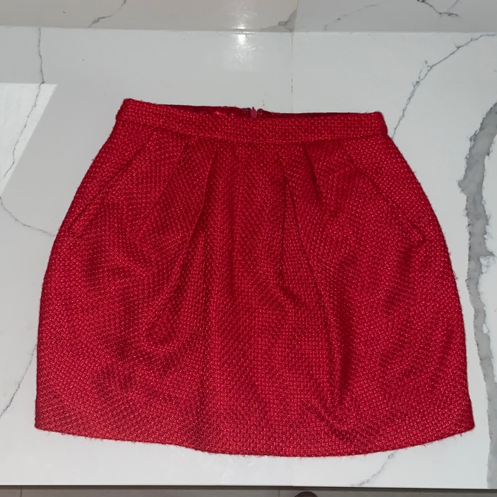 Red holiday mini skirt
